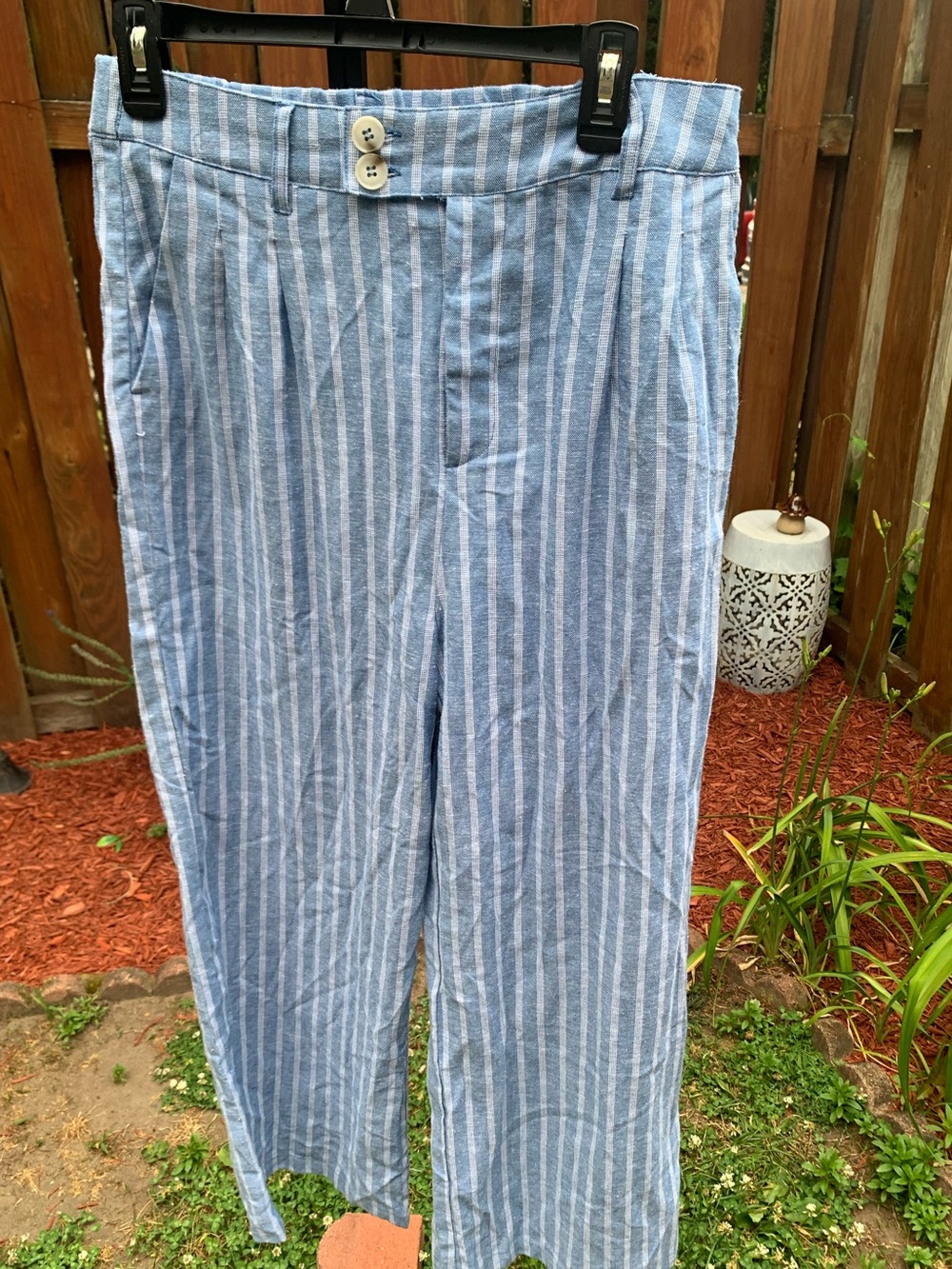 Love Tree Blue and White Striped Womens Chinos
